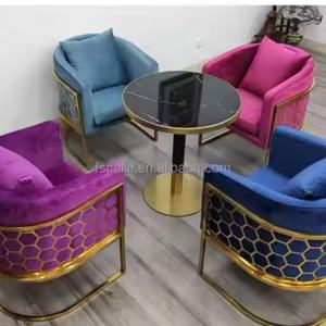 Chaise de bar moderne de luxe Wss, tabouret haut, îlot de cuisine, comptoir, chaise de salle à manger, chaise de bar en métal doré avec accoudoirs - Product Image 6