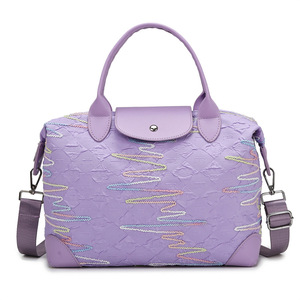 Sacs de voyage originaux en toile Oxford imperméables, grande capacité, avec fermeture éclair et motif lettres, sacs fourre-tout décontractés pour le sport - Product Image 5