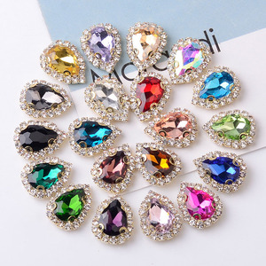 Nail Art Strass 3D Nail Charms Crystal Decorations Big AB Irdescent Jewels Gold Chrome Metal Alloy Hearts Charm Kit fo - Product Image 1