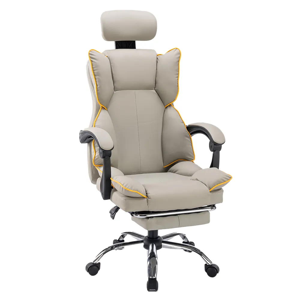 OEM ODM Furniture Wholesale Modern high back PU ergonomic swivel chair comfortable executive Luxury office chairs with footrest