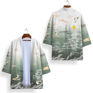 Kimono Japonés Personalizado con Diseño de Grulla Fantasma, Haori Japonés de Anime, Capa de Kimono - Product Image 5