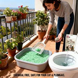 Bac à litière pour chat en tofu avec charbon actif, bois, amidon de maïs, agglomération rapide, écologique, jetable dans les toilettes, sans blocage - Product Image 1