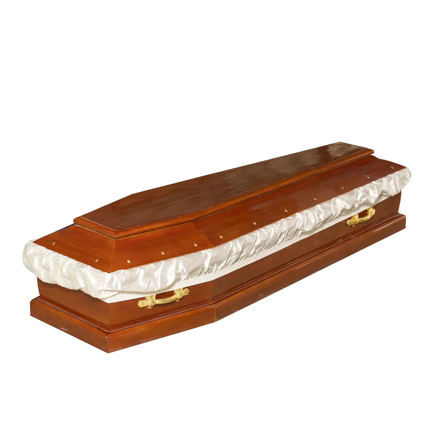 manufacturers custom patterned European style Customized Paulownia wood coffin with interior metal handles caskets and coffins