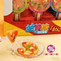 Halal pizza-vormige gummies met CC stick doos verpakt, fruit smaak, zacht kauwbaar snoepgoed, zoete snoepjes voor kinderfeestjes