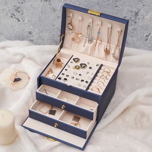 <b>Jewelry</b> Display Case Portable <b>Jewelry</b> Storage Box Layer With Drawer Case <b>Jewelry</b> Carry Case - Product Image 2