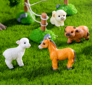 Cordero conejo cachorro lechón <span class=keywords><strong>ganado</strong></span> pony resina animal estatuilla chico niños juguetes en <span class=keywords><strong>miniatura</strong></span> figuras para el jardín objetos decorativos - Product Image 3