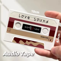 Carte de vœux en plastique personnalisable avec son, impression numérique 60 secondes, cassette audio OEM, enregistrement pour la Saint-Valentin, cadeau d'anniversaire