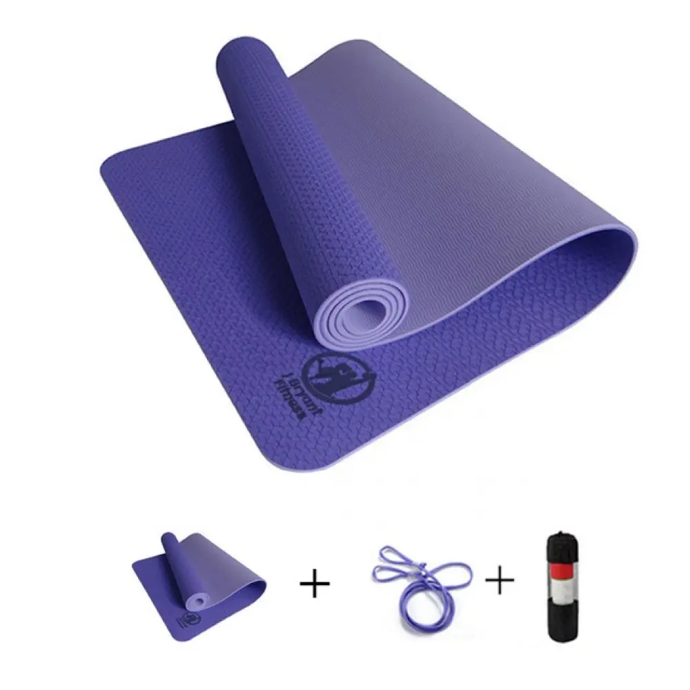 LINYIQUEEN Yoga Mat Logo Impresión de serigrafía personalizada Espuma TPE gruesa elástica suave para principiantes Salud y fitness