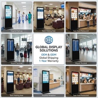 Écran tactile vertical intelligent mobile Ultra HD de 65/75/85 pouces pour affichage publicitaire intérieur, hôtel, affichage vidéo commercial, totem