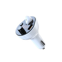 Émetteur Bluetooth 5.4 G57 pour voiture avec écouteurs sans fil détachables, charge rapide QC3.0 Type-C PD, adaptateur radio FM pour kit voiture, lecteur MP3