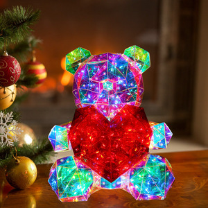 Osito de Peluche Colorido y Brillante, Regalo para el Día de San Valentín, Regalo Navideño Creativo y Brillante para Niños - Product Image 2