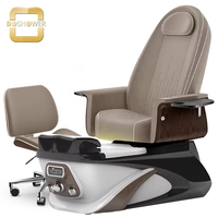 Chaise de pédicure à température d'eau grise Therma-Jet avec coussin de siège chauffant pour salon Base résistante à l'acétone Paquet de chargeur USB