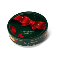 Biscuits au beurre de Noël de l'usine - Gaufrettes croustillantes sucrées en boîte métallique