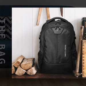 Switz Cross <b>Laptop</b> <b>Backpack</b> Large Capacity Computer Pocket USB Port Water Repellent Unisex Business Travel <b>Backpack</b> - Product Image 2