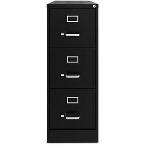 Alera HVF1541BL Economy Vertical <b>File</b> Cabinet 3-Drawer Letter-Size 15\" X 22\" X 40.19\" Black - Product Image 3