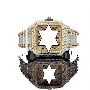 Montre mécanique automatique de luxe vintage pour homme en acier inoxydable, or jaune, avec diamants Moissanite, qualité supérieure, NYC DIAMOND - Product Image 1