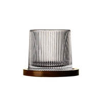 Verre à whisky et brandy en cristal avec base, résistant aux hautes températures, capacité 280 ml, tasse rotative anti-stress