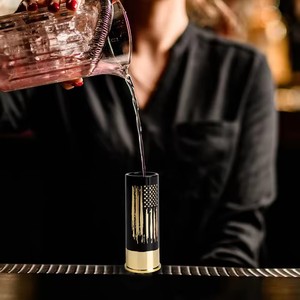 Nouvelle conception, noir, 1,5 oz, calibre 12, en forme de cartouche, mini-gobelet à whisky en plastique épais réutilisable, compatible micro-ondes, pour les fêtes - Product Image 5