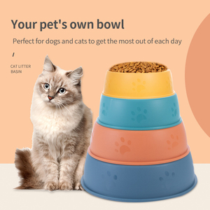 Vente en gros de bol pour animaux de compagnie à double couche avec logo personnalisé Mangeoire à eau en acier inoxydable avec plastique écologique pour chiens - Product Image 3