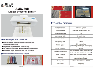 360B Fully Automatic Digital Sheet Foil Printer 360B Hot Stamping Press Machine for Invitation Card Heat Press Plate Type