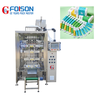 Machine d'emballage automatique Foison 6 lignes pour le remplissage et le scellage de liquides et de pâtes, avec ensacheuse dorsale pour bain de bouche et dentifrice