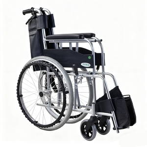 Silla <span class=keywords><strong>de</strong></span> <span class=keywords><strong>Ruedas</strong></span> Manual Plegable con Freno <span class=keywords><strong>de</strong></span> Codo y Manillar Delantero <span class=keywords><strong>para</strong></span> Adultos con Discapacidad - Product Image 3