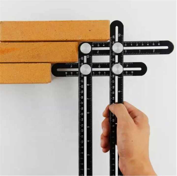 Herramienta de plantilla localizadora guía de taladro, plantilla de aleación de aluminio, broca de agujero, carpintería, abertura de azulejos, localizador de agujeros