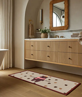 Linen Texture Long Kitchen Floor Mat, Anti-slip Absorbent Runner Rug, Dirt Resistant Wash-free Household Doorway Foot Pad