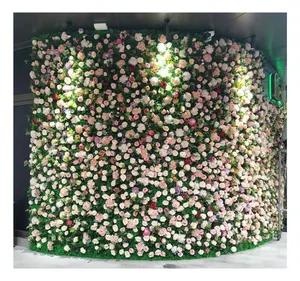 Tizen Custom 3D Wedding Artificial Silk Rose Flower Wall Panel Backdrop Decor