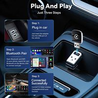 Mini adaptateur sans fil CarPlay pour iPhone, 2 en 1 pour Apple CarPlay et Android Auto, convertit le filaire en sans fil