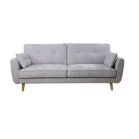 Canapé-lit en tissu gris clair pliable convertible avec pieds en bois pour salon, chambre, appartement, meubles de maison