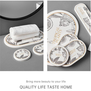 Marble Design Amenities <strong>Tray</strong> for Hotel <strong>White</strong> Bathroom Decor Soap Dispenser With <strong>Tray</strong> Organizer Kit <strong>Bath</strong> Mat Diatomite - Product Image 5