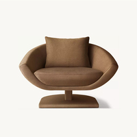Fauteuil d'appoint moderne américain en velours camel écologique pour salon, chambre, salle de séjour, lecture, hôtel, mobilier de maison