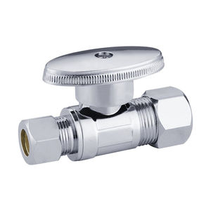 Olde โครเมี่ยมตะกั่วทองเหลืองบีบอัด1/4เปิดวาล์วปิดตรง - Product Image 3