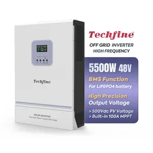 Techfineソーラーインバーター5Kw5.5kw48v単相mpptオフグリッドソーラーパネルpvインバーターバッテリーなし