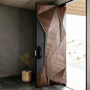 Porte d'entrée en aluminium sculptée en 3D, porte extérieure insonorisée et antivol sur mesure pour maisons modernes - Product Image 4