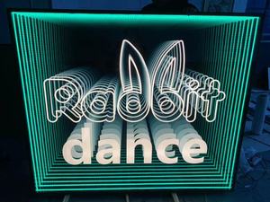 ไฟนีออนกระจกอินฟินิตี้ LED SMD ลวงตาป้ายตกแต่งธุรกิจไฟนีออนสีสันสดใสสีชมพู & สีแดงสำหรับรถยนต์และบริษัท - Product Image 3