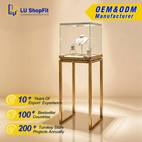 Vitrine en verre haut de gamme sur mesure pour objets de collection, présentoirs personnalisés pour la vente au détail, vitrine en acier inoxydable