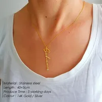 Collier personnalisé EMANCO avec pendentif long, chaîne classique, bijoux faits à la main en acier inoxydable pour femme, ne ternit pas