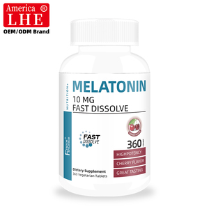 Fabricant de compléments alimentaires à base de mélatonine, mélatonine à dissolution rapide 10 mg pour favoriser le sommeil, saveur cerise, 360 comprimés de mélatonine - Product Image 1