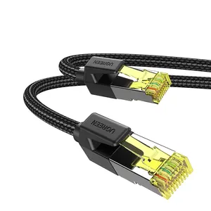 كابل إيثرنت 7 من UGREEN Cat 30 قدمًا عالي السرعة مضفر سلك إنترنت Cat7 RJ45 محمية كابلات شبكة LAN داخلية شديدة التحمل