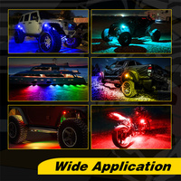 Application Nova Auto et télécommande sans fil pour voiture Neon Led Light 4 6 8 12 Pack Rgb Led Multi Color Rock Lights