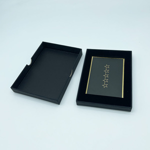 OEM nhà sản xuất cao cấp tùy chỉnh nhỏ màu đen thẻ giấy hộp dập nổi với xốp lót xốp - Product Image 1