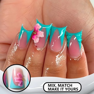 <span class=keywords><strong>Uñas</strong></span> Postizas Económicas al por Mayor, con Diseño de Mapache, <span class=keywords><strong>Acabado</strong></span> Dorado Texturizado, Forma de Flor, 3D, Semimanuales, Hechas a Máquina - Product Image 3