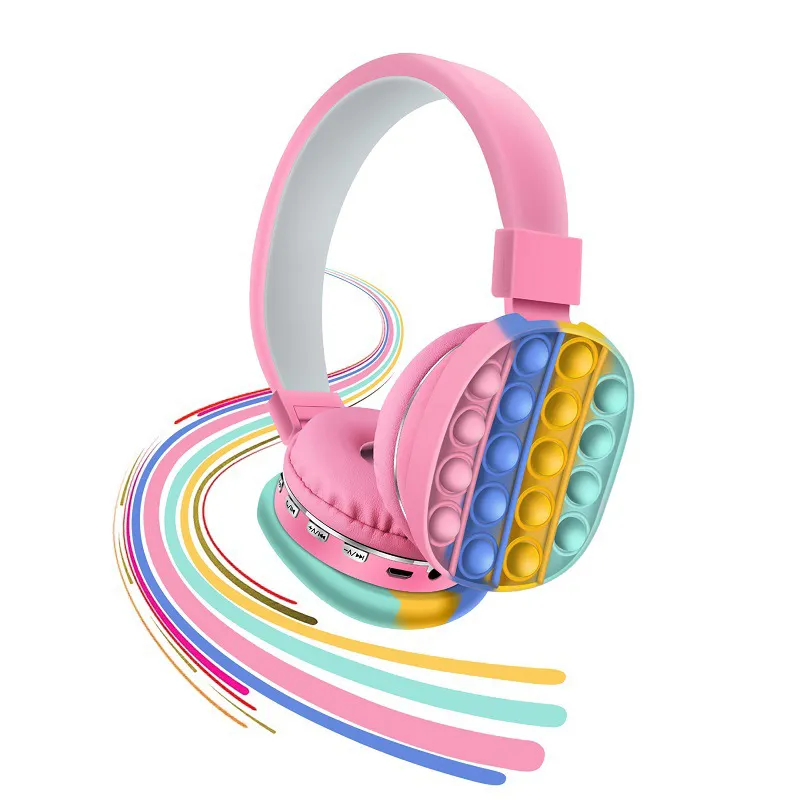 New Design Kids Headphone Rainbow Headset Wireless Earphone Electronics Headphones For Younger Kids