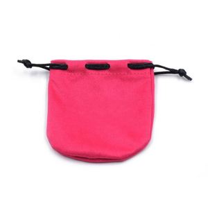 Sac à cordon rose en suède personnalisé avec logo pour bijoux, emballage cadeau – Grande Vente - Product Image 5