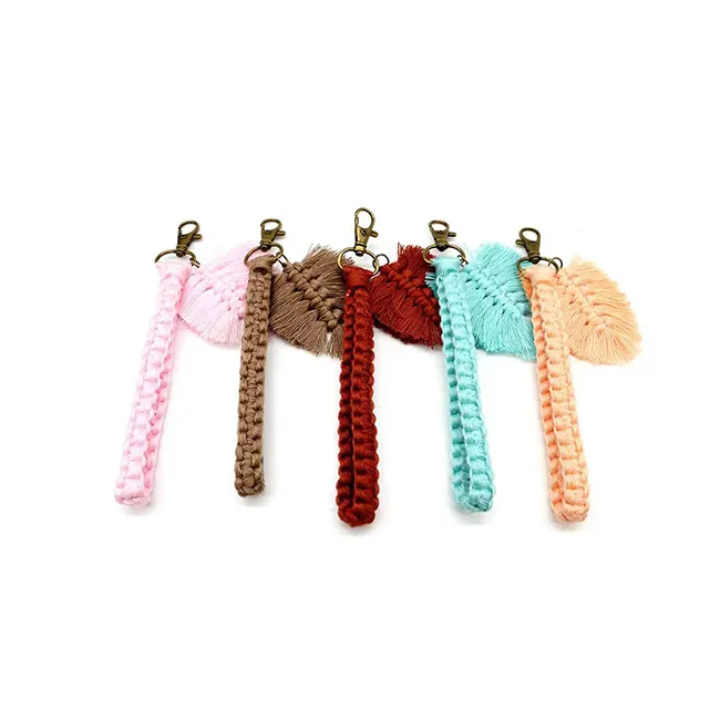 Colorful Gift Handmade Macrame Keyring Keychain custom key chain