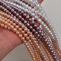 Perles d'eau douce naturelles de Zhuji de 5 à 6 mm, presque rondes, blanches, orange, violettes, perles en vrac pour la fabrication de bijoux faits main, perles pour collier