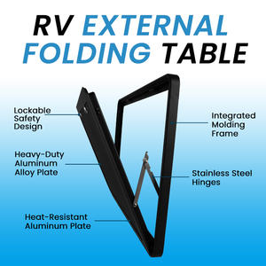 RV คาราวานแคมป์บ้านเคลื่อนที่ตั้งโต๊ะพับได้ทำจากอลูมิเนียมอัลลอยด์ใช้กลางแจ้งเวิร์คสเตชั่นสำหรับรับประทานอาหาร - Product Image 2