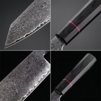Couteau de cuisine japonais en acier Damas VG10, petit couteau de chef en acier inoxydable avec manche en bois